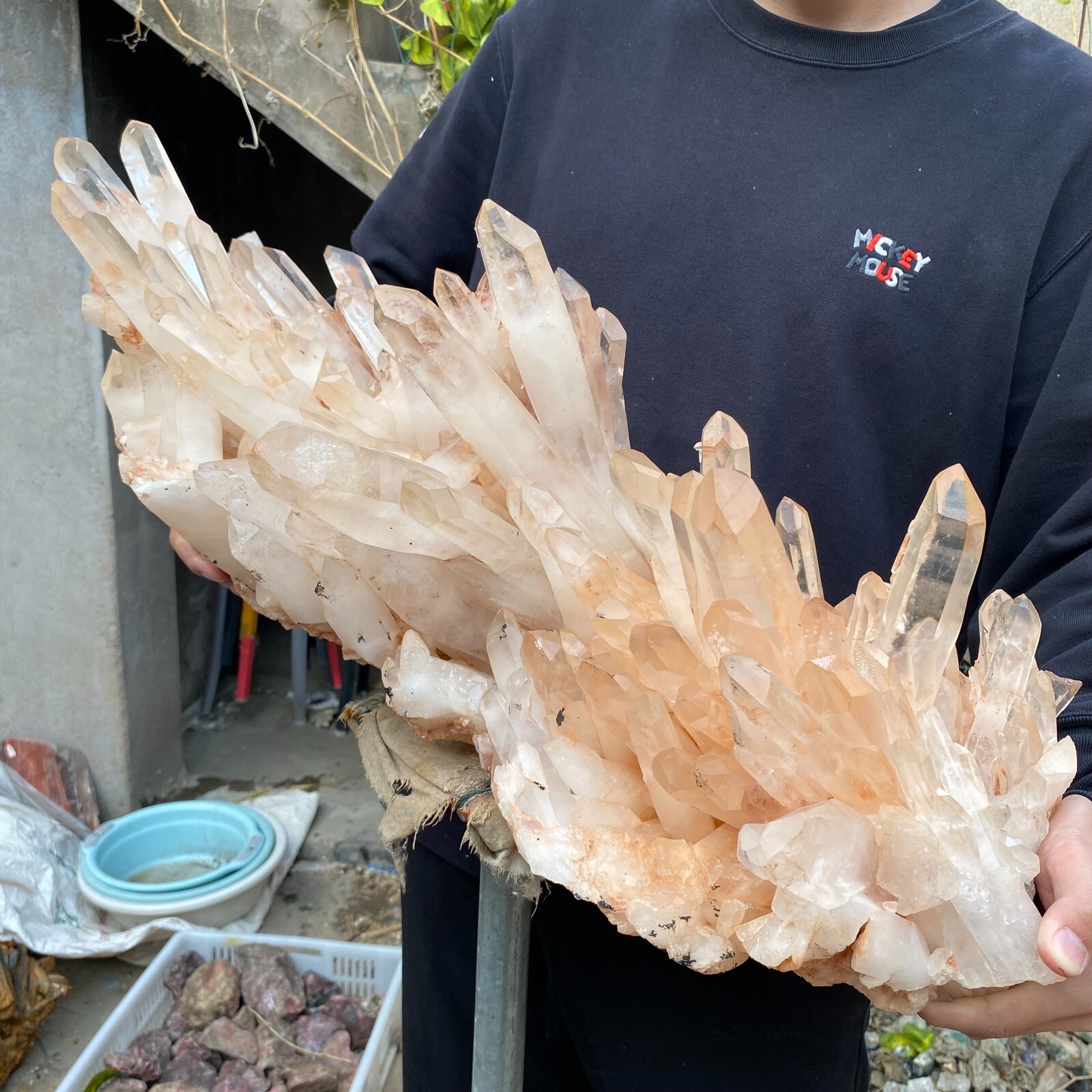 81.6lb Natural Clear White quart Crystal Cluster Raw Healing Specimen