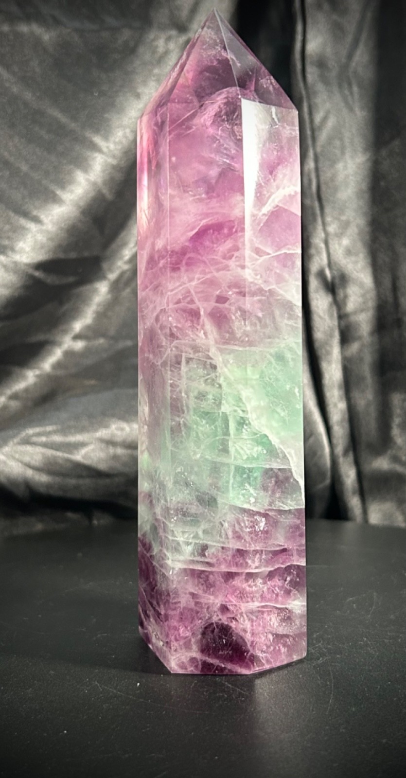 6.5″ Colorful Rainbow Fluorite Tower 1lb 4.1oz (570 grams)