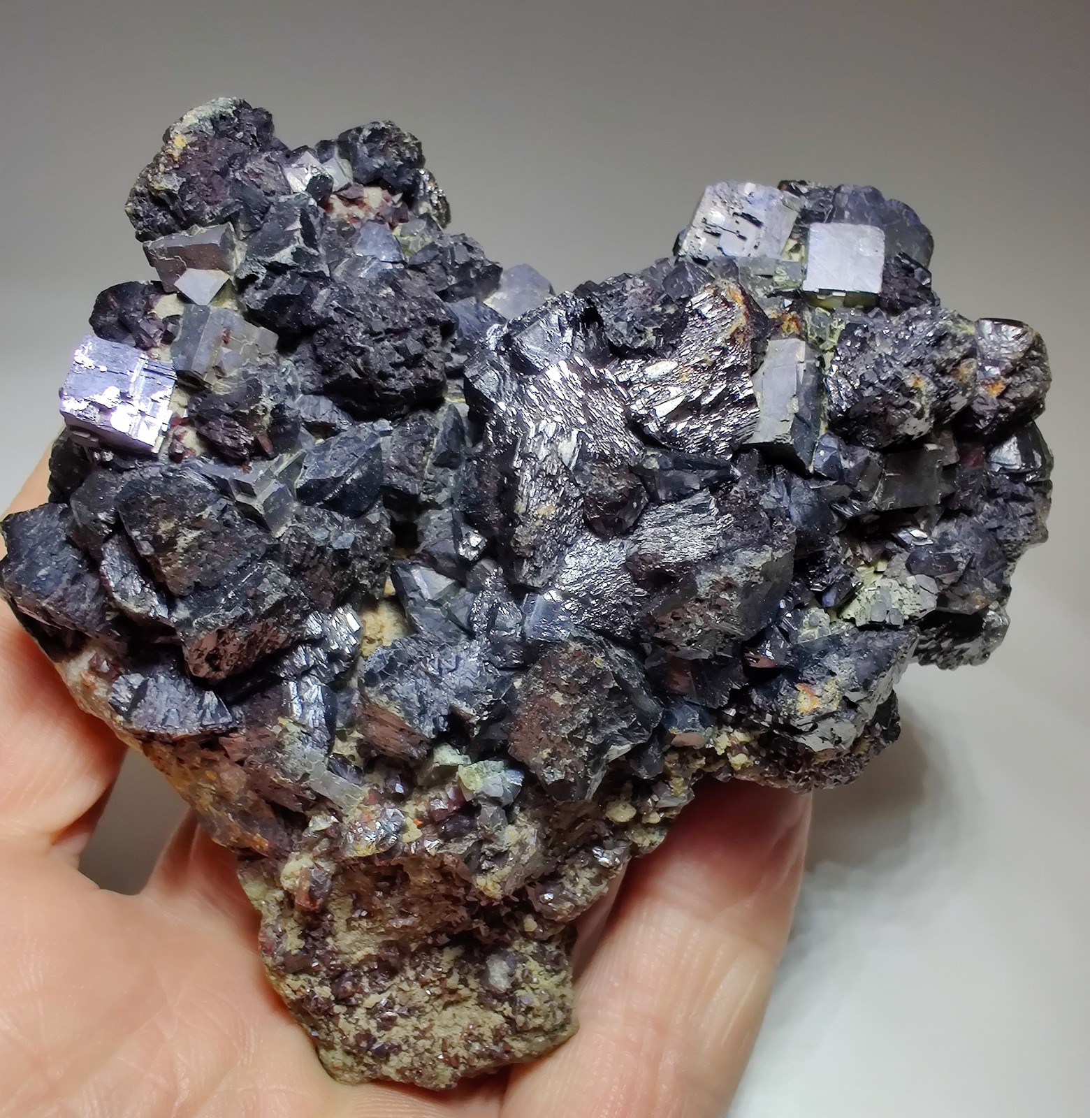 Ruby Jack Sphalerite and Galena crystals on matrix. Picher, Oklahoma. 415 grams.