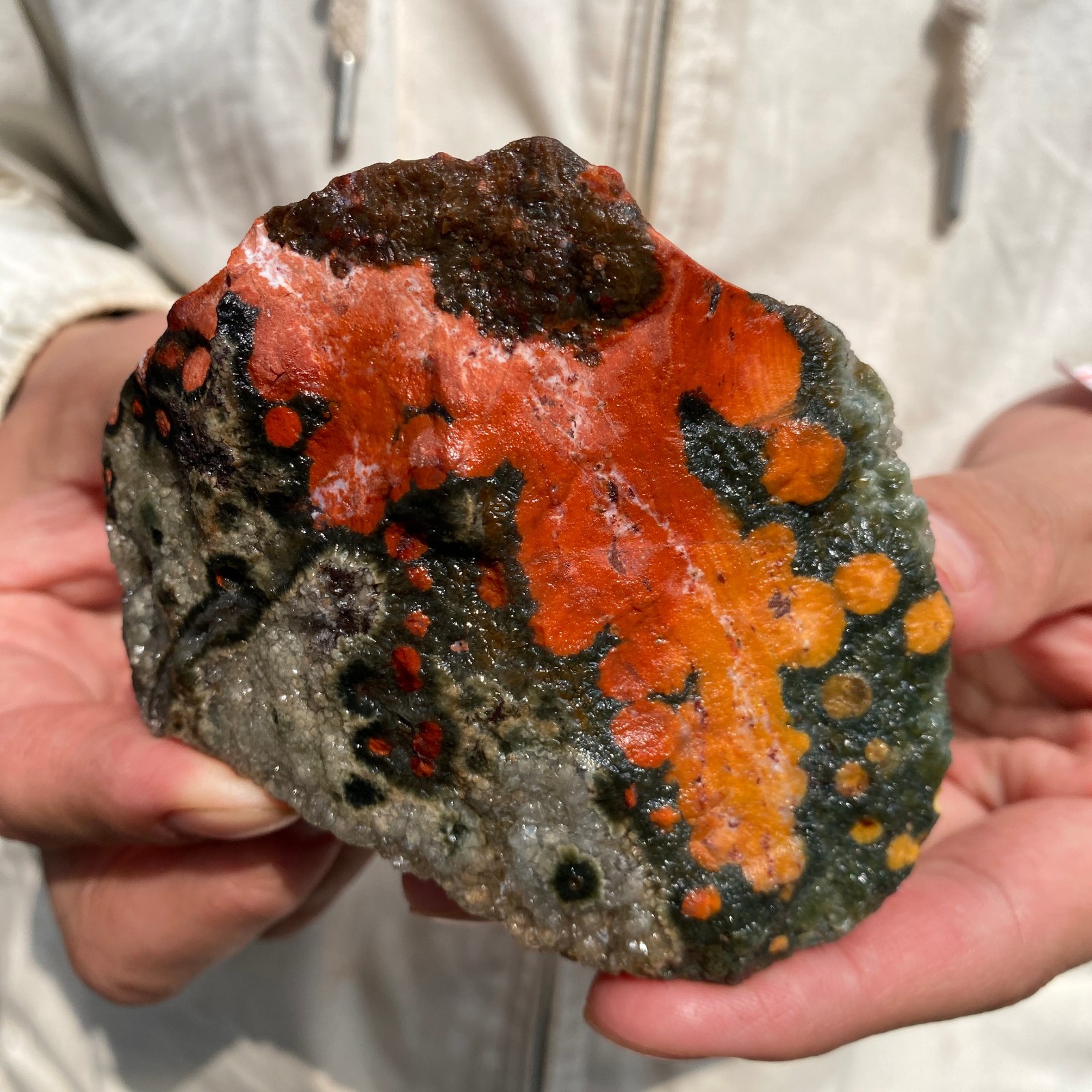 0.77lb Raw Natural colourful ocean jasper quartz crystal rough mineral specimen