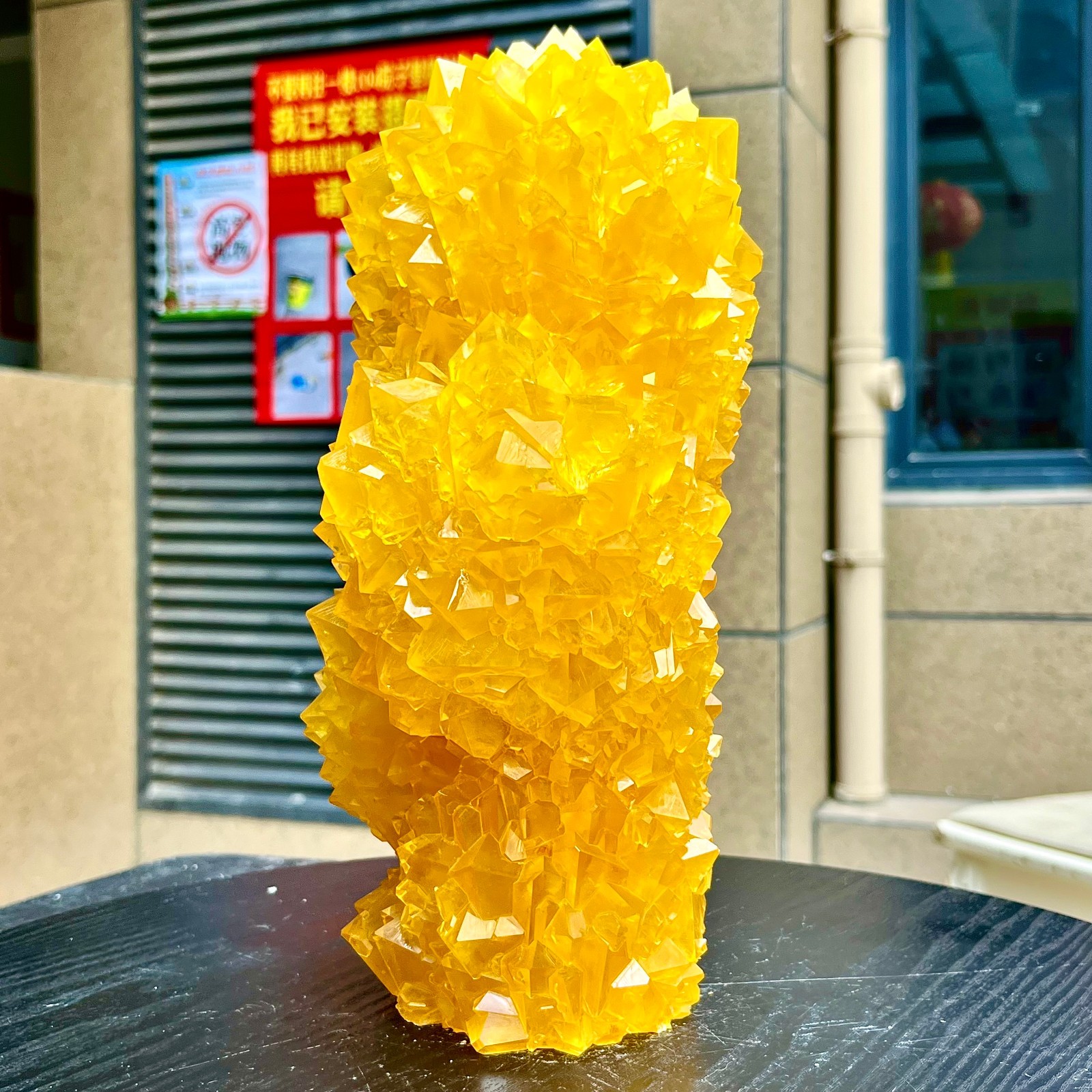 8.03LB Yellow Ghost Phantom Crystal Cluster Flower Raw Crystal Heal Quartz Decor