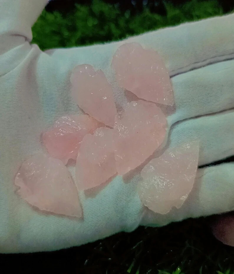 Rose Quartz Arrowhead 1-1.25″ Healing Crystal for Love, Compassion & Peace