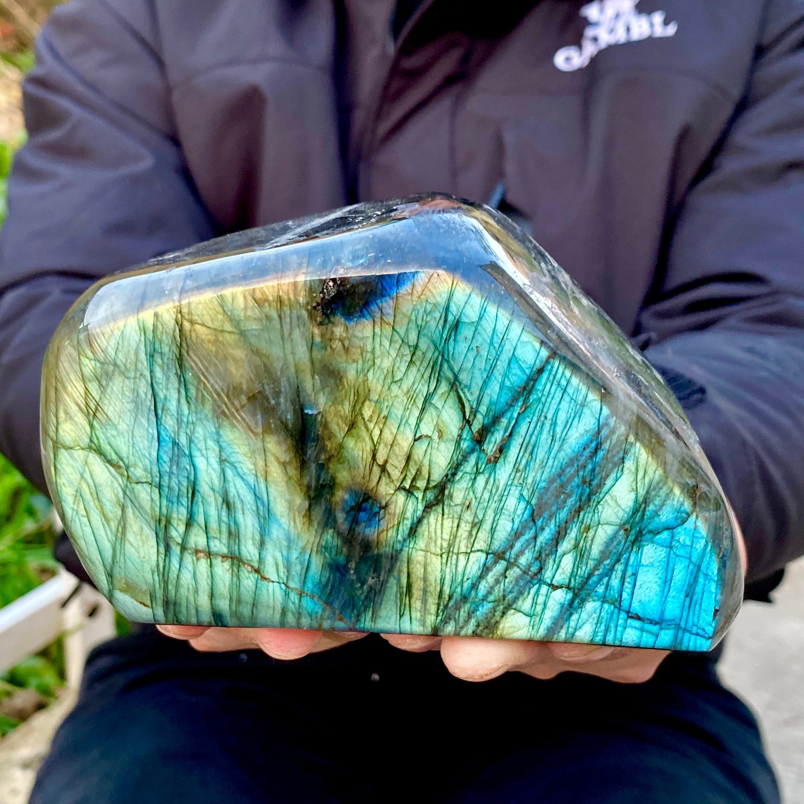 2.64LB Natural elongated stone Madagascar polished crystal healing stone