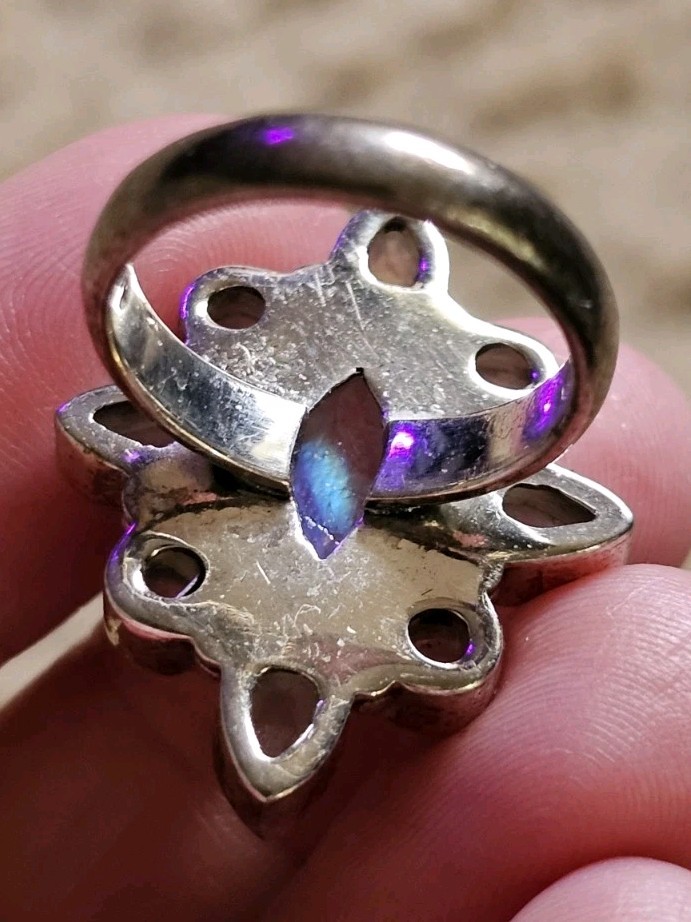 Sterling Silver Moonstone Ring, Size 5, Crystals & Stones, Mineral Specimen