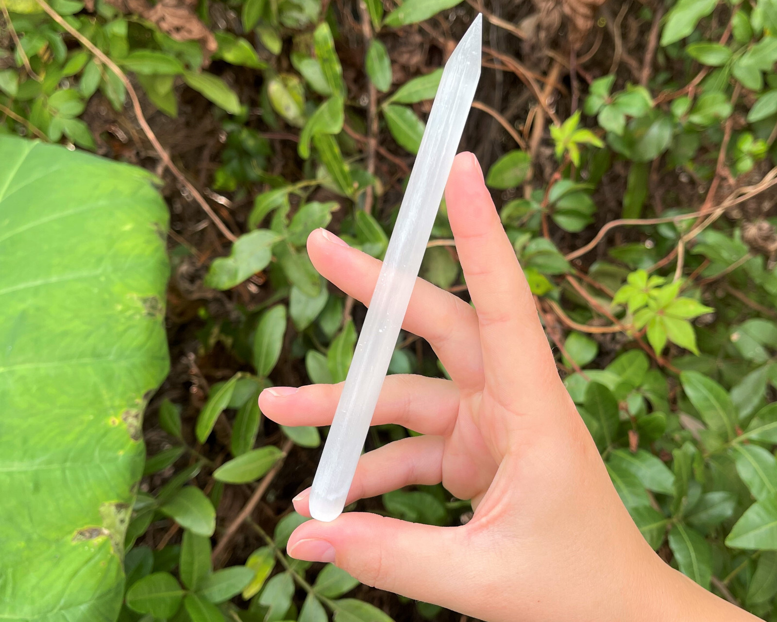 White Selenite Wand 6″ (Selenite Pencil, Crystal Healing, Polished Selenite)