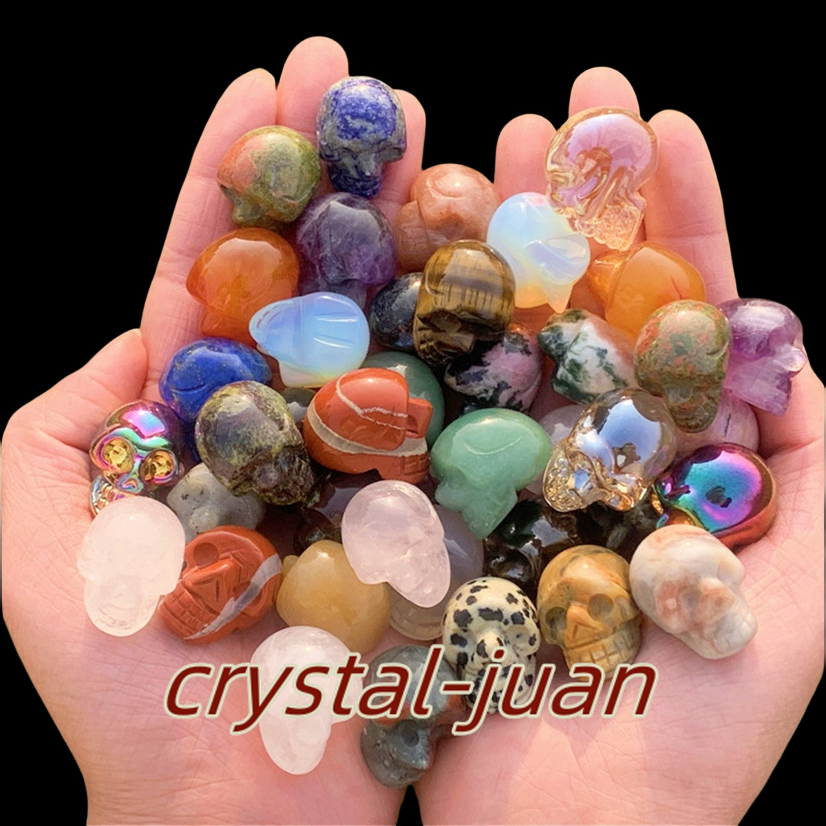 A lot of 1″ Natural Mix Quartz Crystal Skull crystal figurine Wholesale