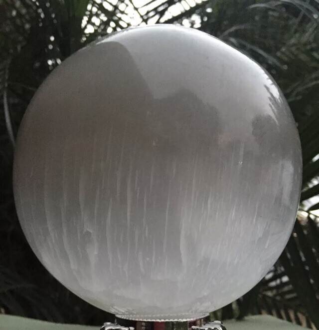 XL Selenite Sphere Crystal Ball 4.5 ” – 5“ Gemstone Sphere Specimen Reiki Energy