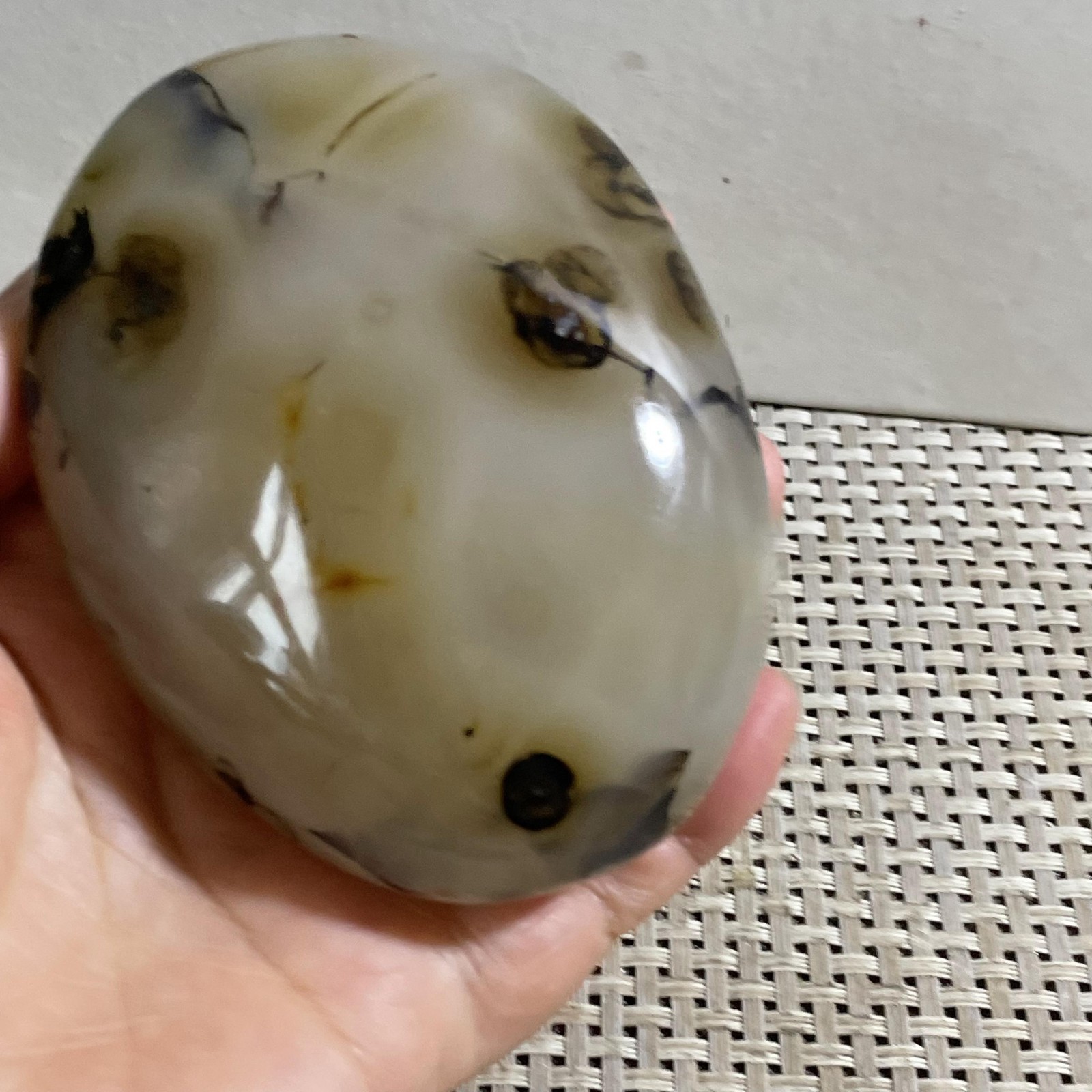 356g Natural Polished Aquatic Plants Agate Crystal Madagascar