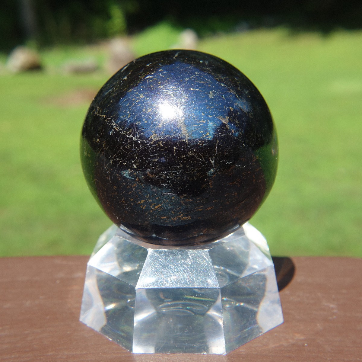 Covelite Sphere / Dark Blue Crystal Ball with Pyrite