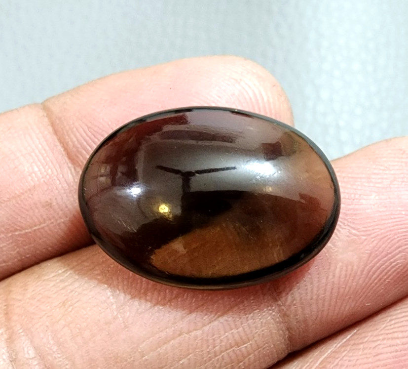 Raw Smoky Quartz 25.6Ct Cabochon Natural Brown Polished Gemstone Collector Piece