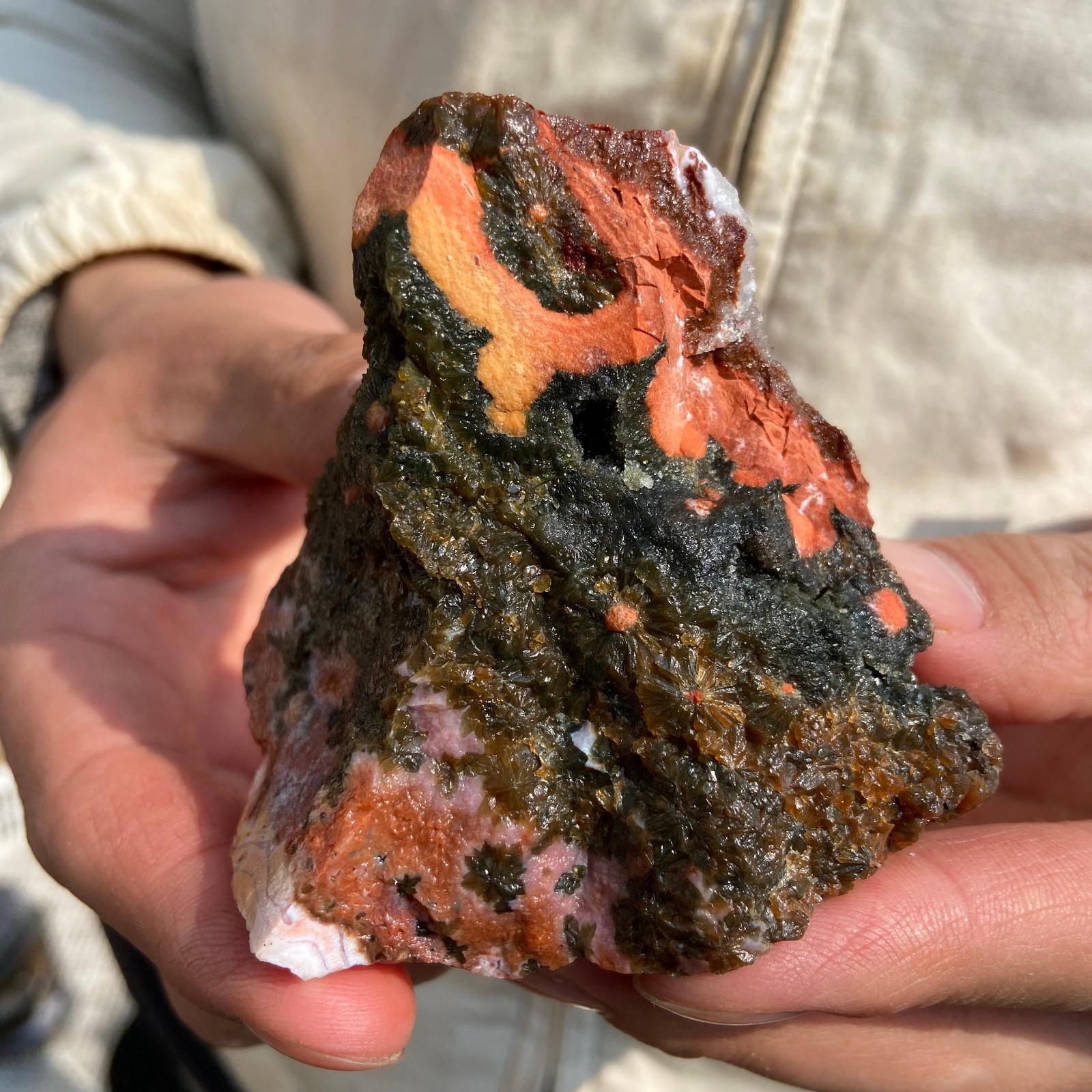 0.44lb Natural colourful ocean jasper raw stone crystal rough mineral specimen