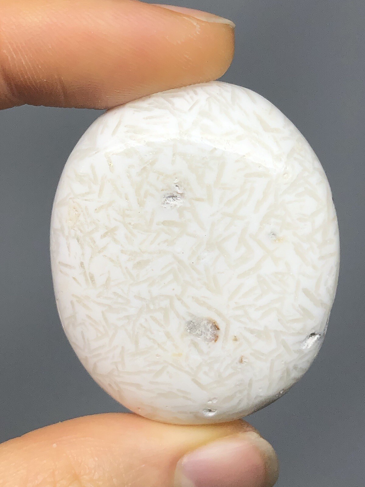 Scolecite Palm Stone 1.4oz! Polish Synergy 12 High Vibrations. Healing N30