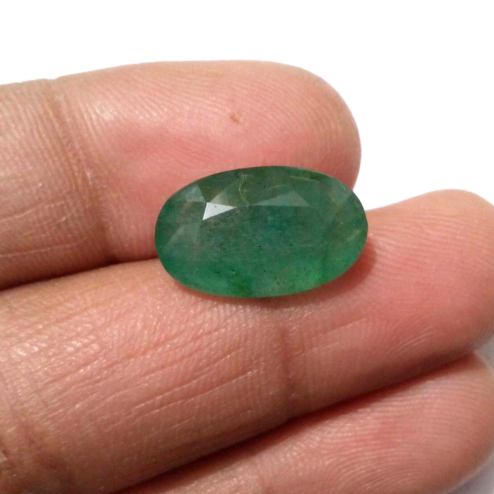 Good Quality Green Zambian Emerald Oval Shape 9 Crt Huge Faceted Loose Gemstone
