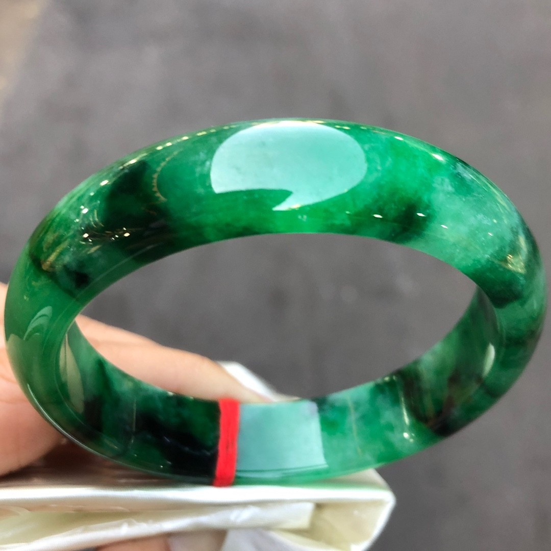 Certified Natural Grade AAA Ice Green Burmese Jade jadeite bracelet bangle 59MM