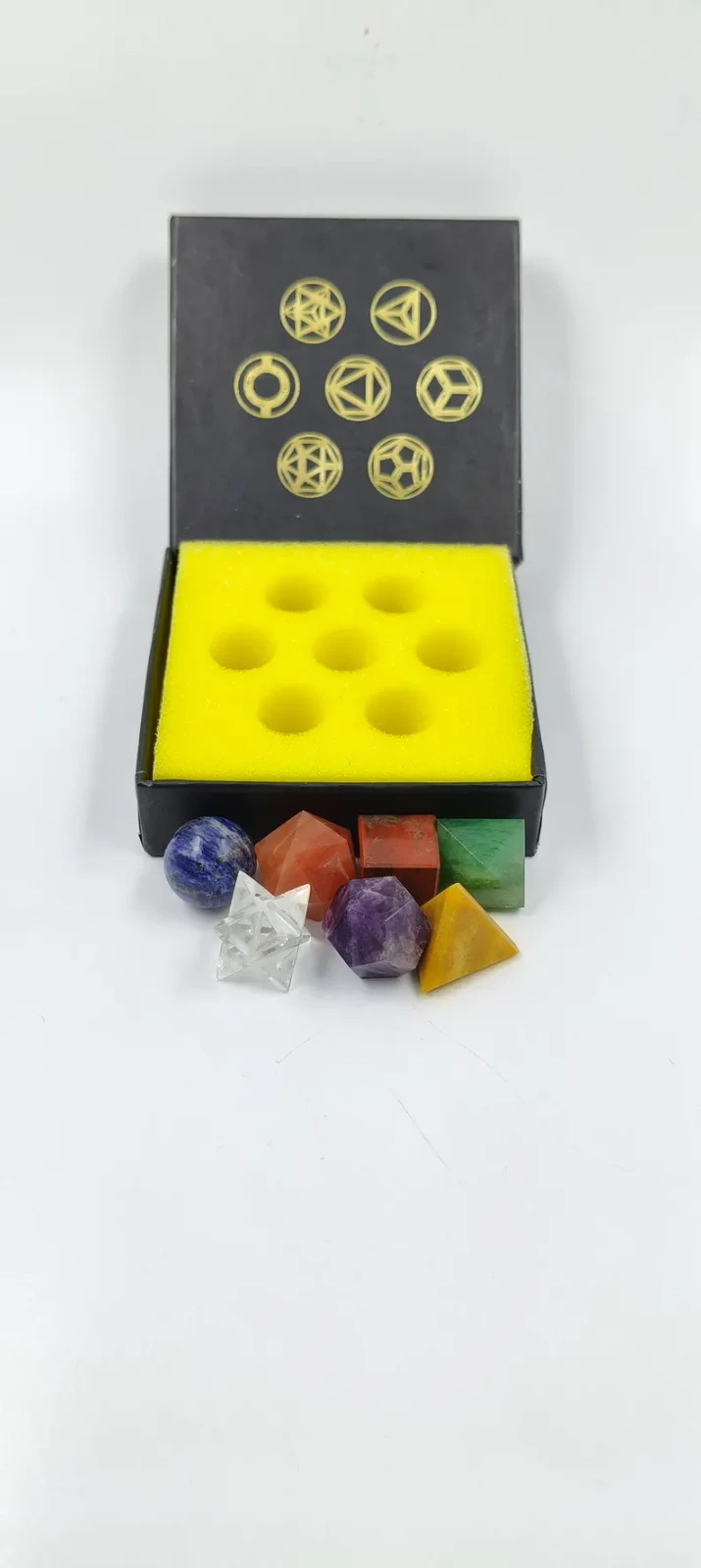 7 Chakra Sacred Geometry Crystal Set Natural Gemstone