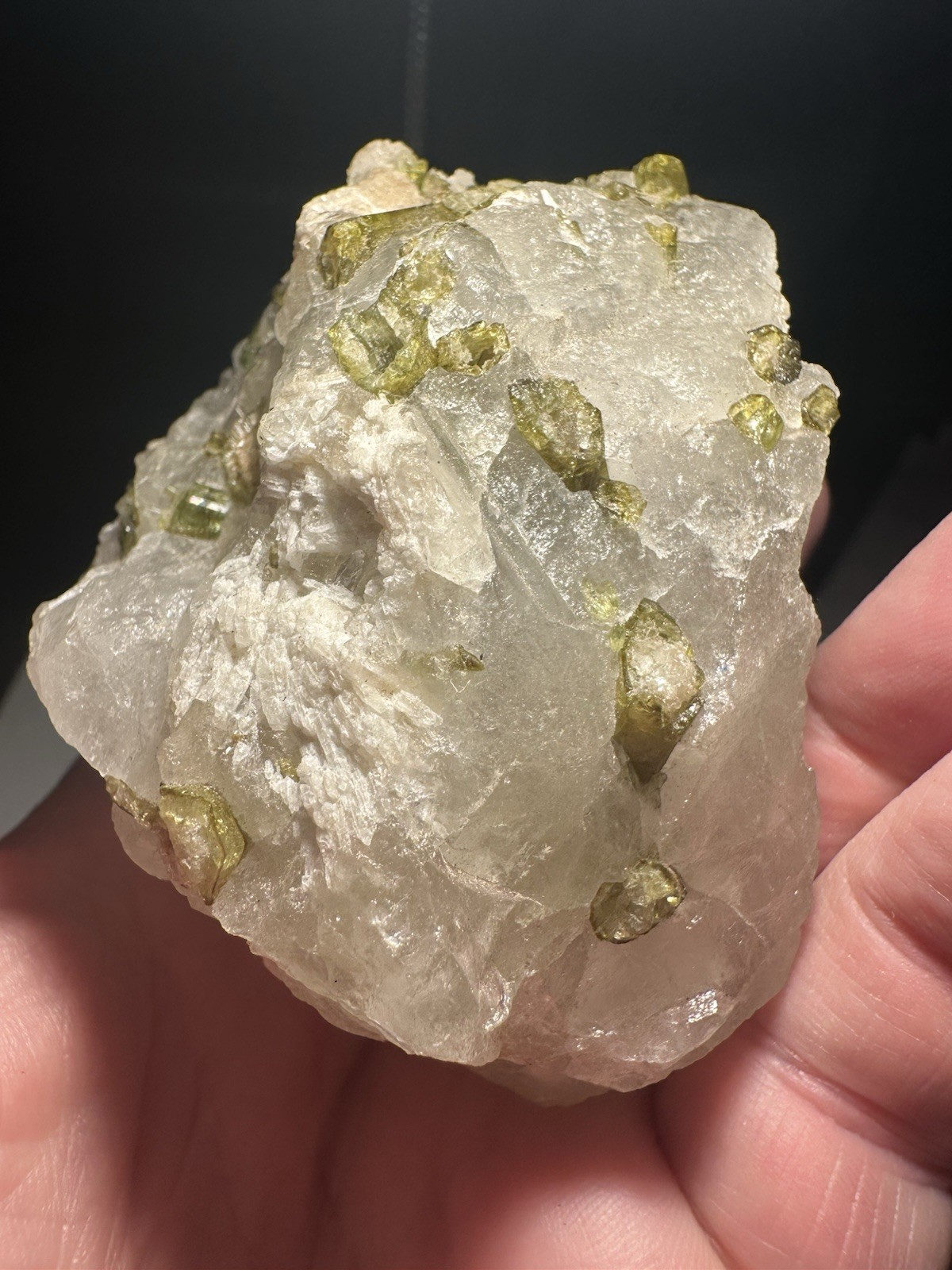 9oz 258 Grams Natural Bicolor 2″+ Green Tourmaline Crystals in Quartz Matrix!