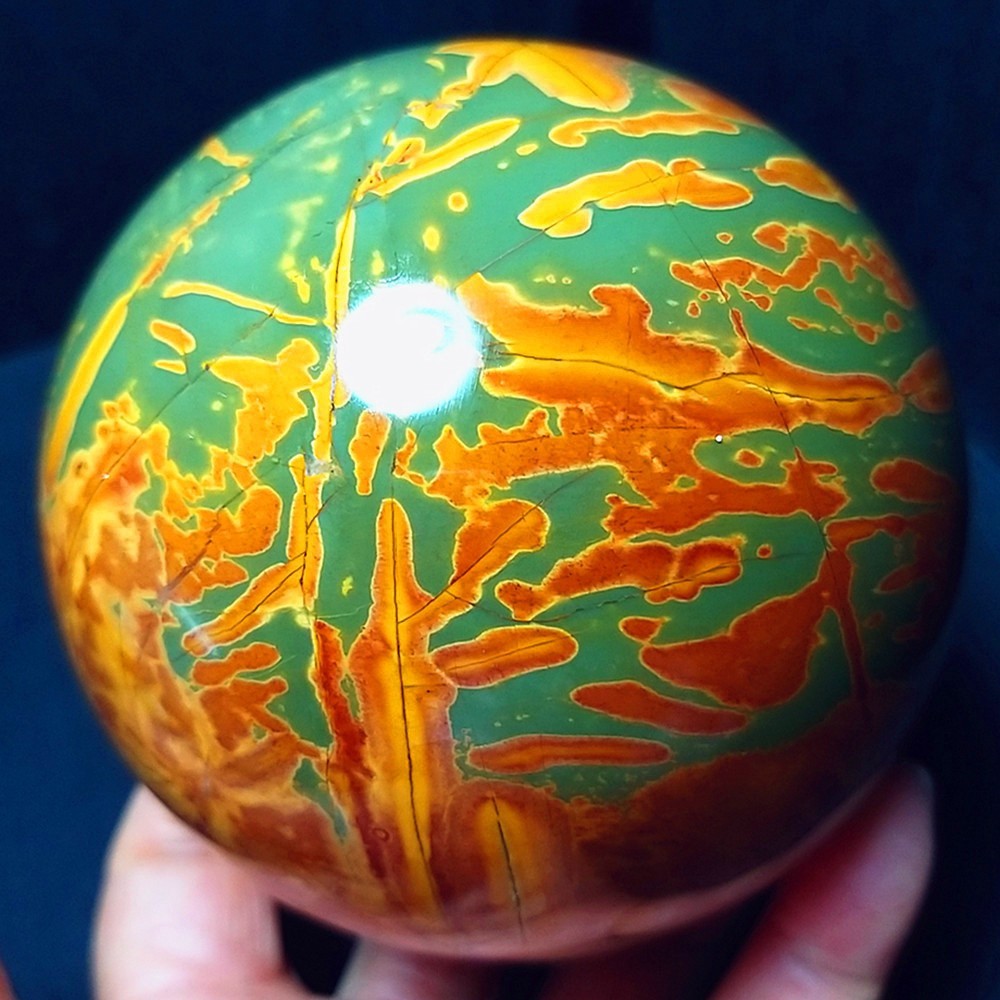 RARE 1020G Natural Polished Colorful Agate stone Ball Healing Madagascar CA4819