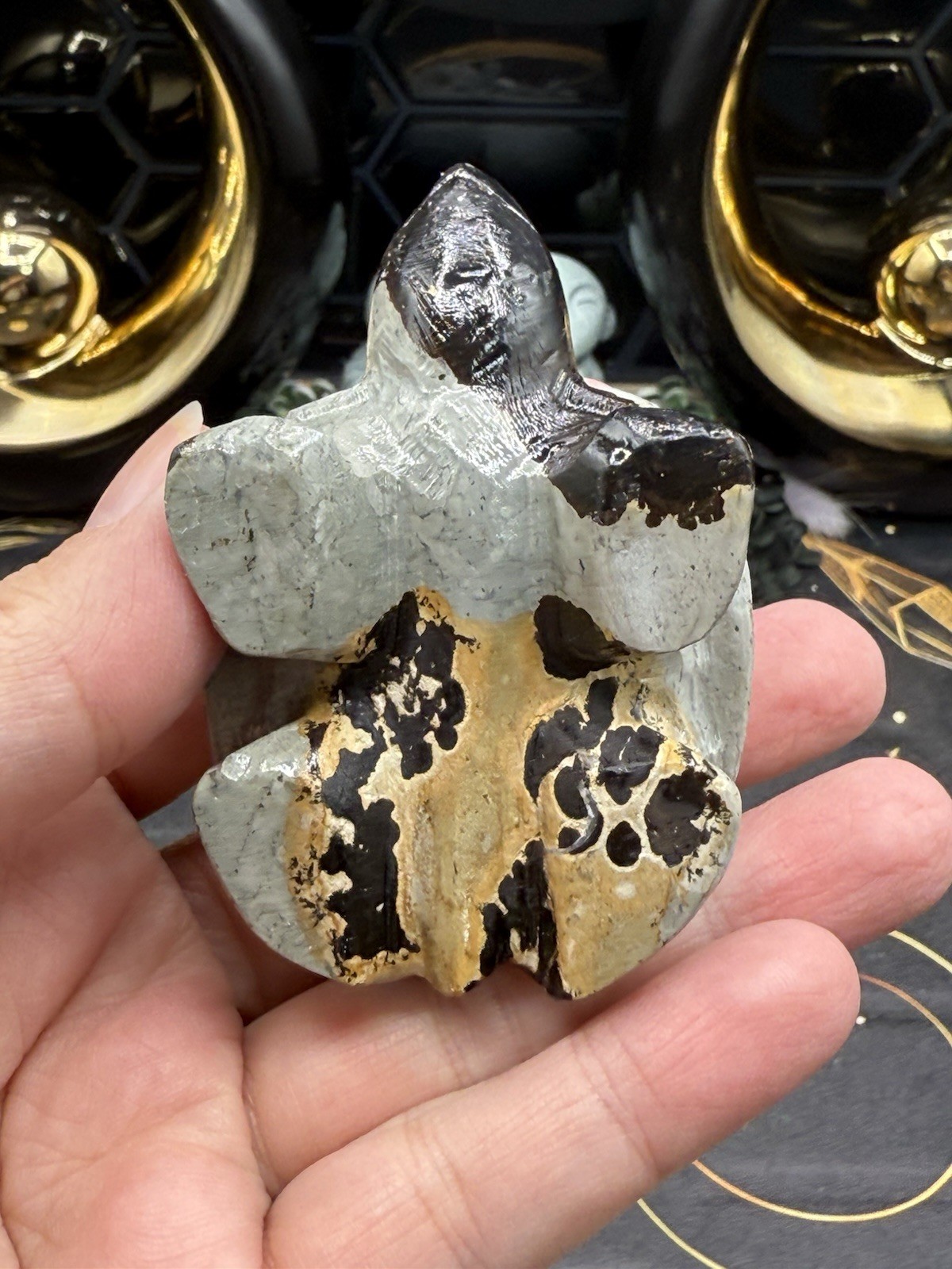 Natural Picture Jasper Land Turtle Tortoise Super Cute Carvings Free ship
