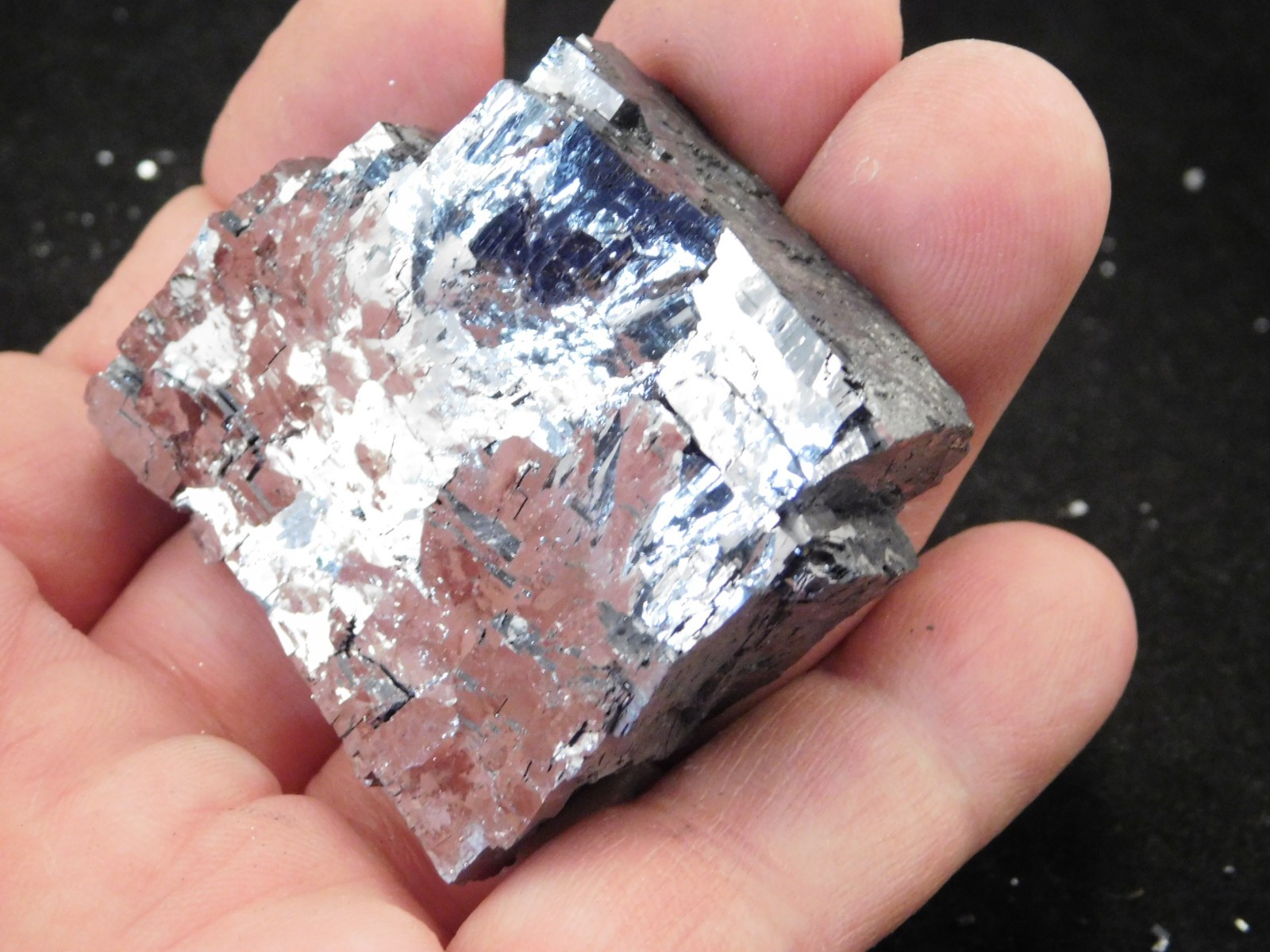 Larger! Super Heavy! Stepped GALENA Crystal CUBE 100% Natural Missouri 205gr