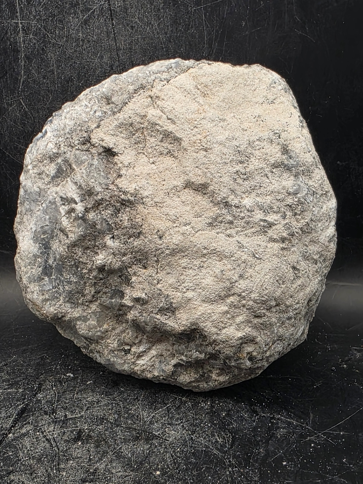 Large blue calcite geode! 2.2 pounds, 3.9 inches wide