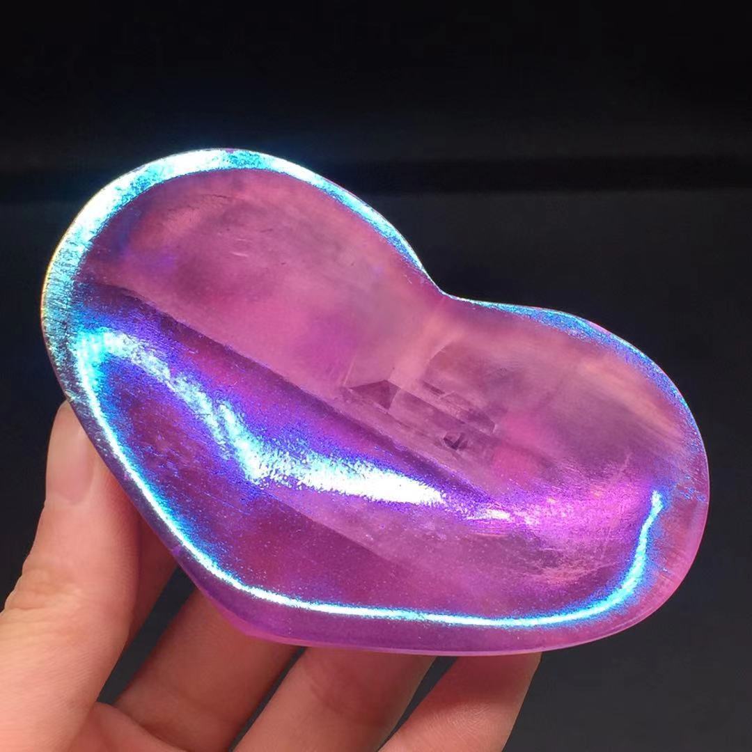 Aura Angel Natural Gypsum Selenite Quartz Heart Shape Bowl Healing Decorate 1Pc