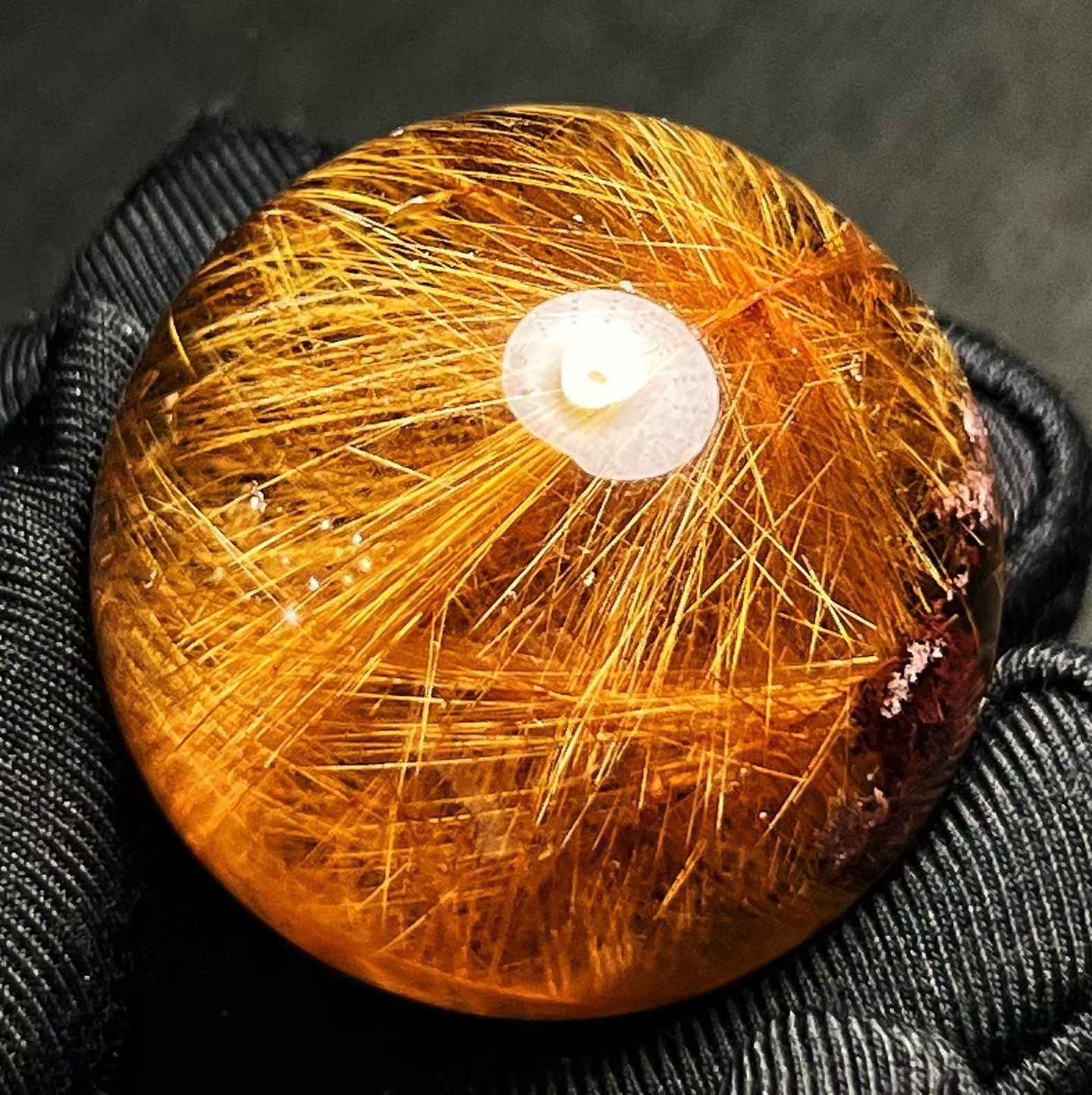 34mm Top Natural golden Rutile sphere Quartz Crystal ball Reiki Energy Healing