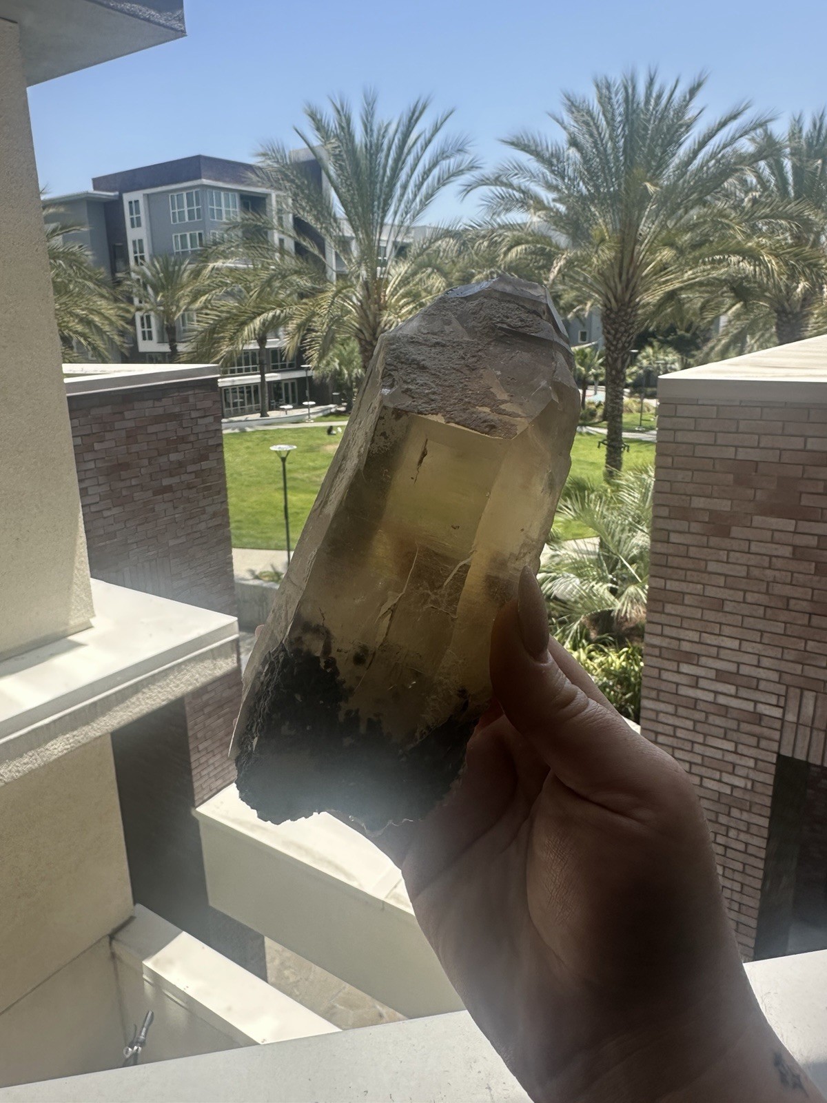 Citrine Lepidolite Natural Point Crystal