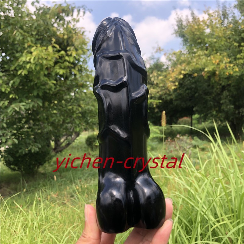 8″+ Large Natural Obsidian Quartz penis skull hand carved crystal reiki gift 1pc