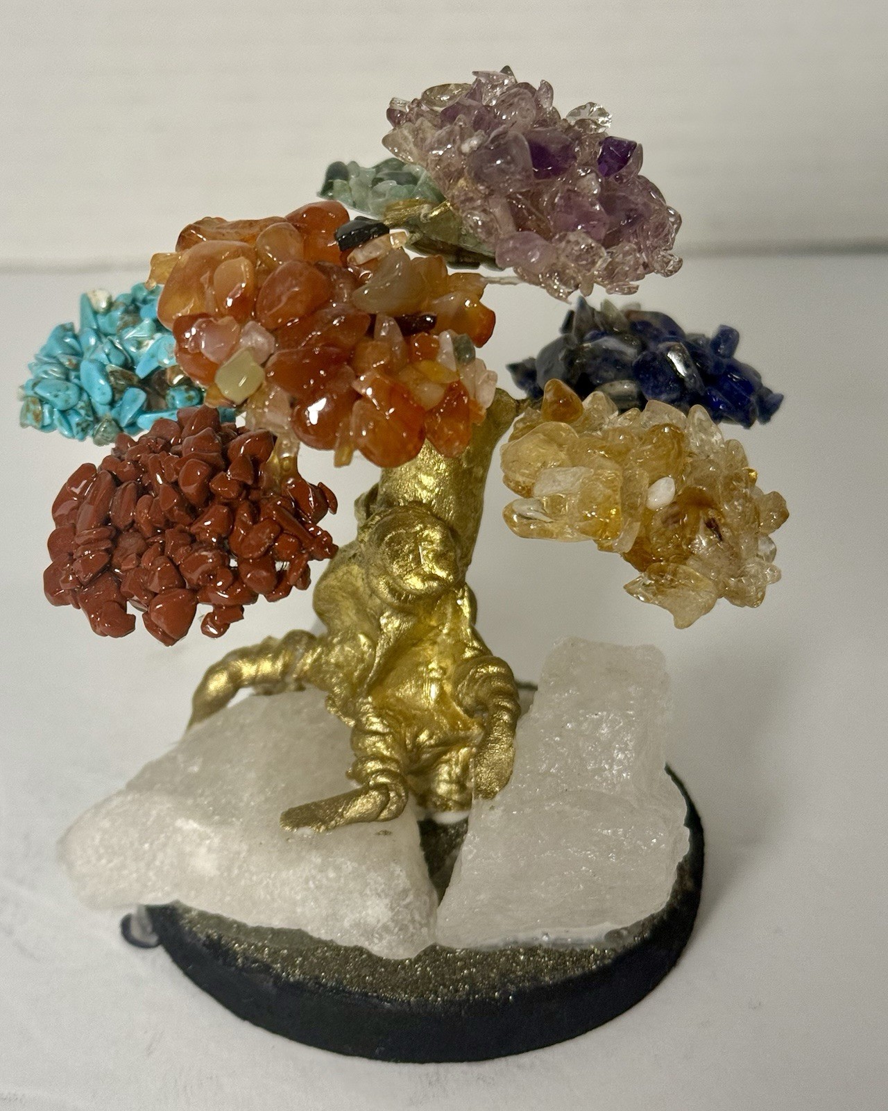 Seven Chakra Gemstone Tree Of Life Bonsai Tree Healing Feng Shui Room Decor 4”