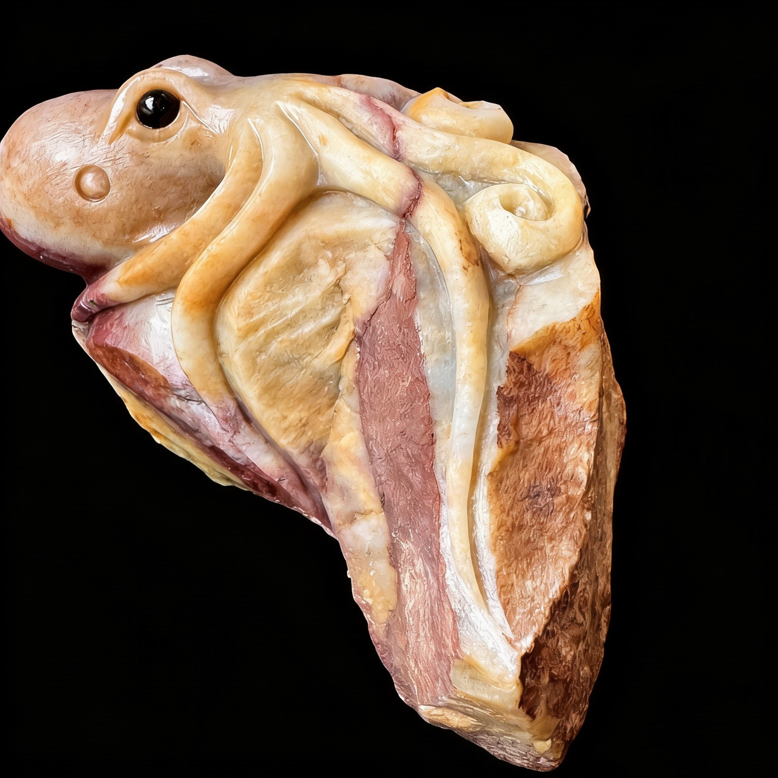 Hand-Carved Amazonite Octopus Sculpture, Natural Crystal Decor for Collectors