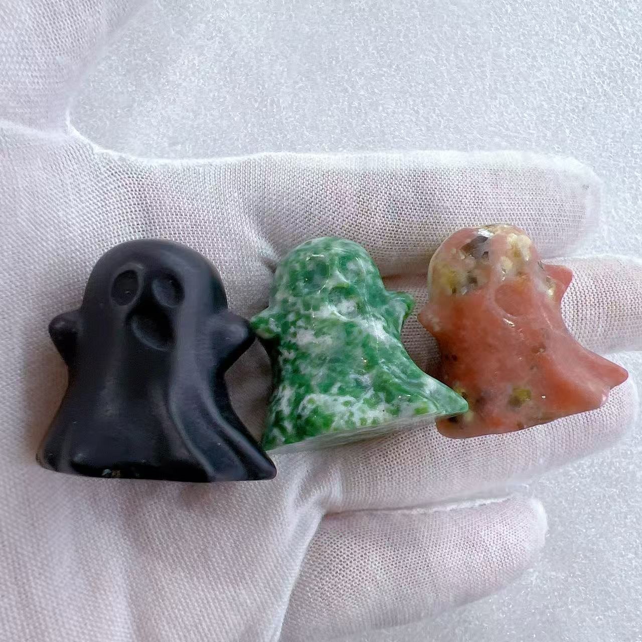 5pc wholesale Natural Halloween ghost skull Quartz hand Carved crystal gift