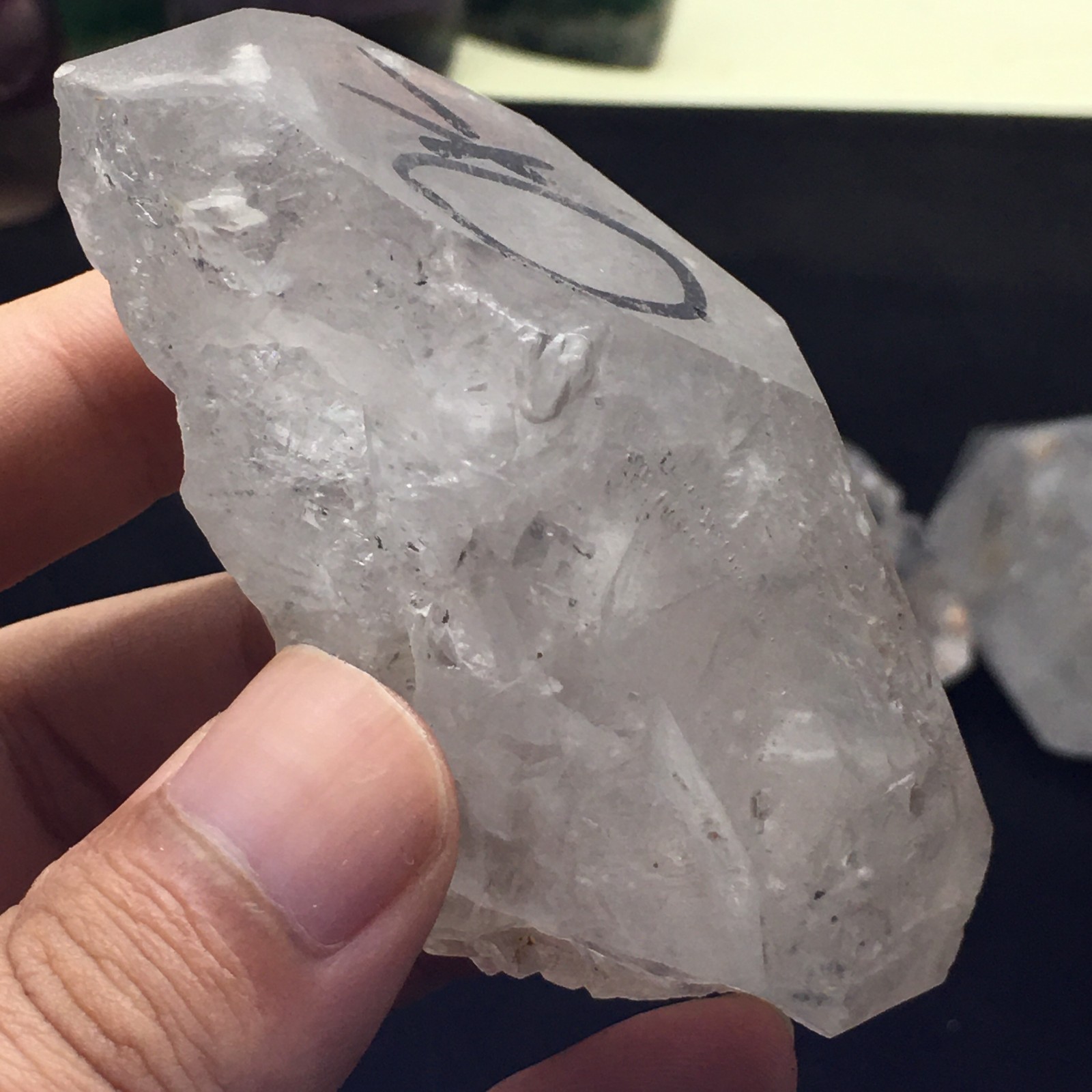 157g Rare Herkimer Diamond Quicksand Crystal enhydro+big moving Water Droplets