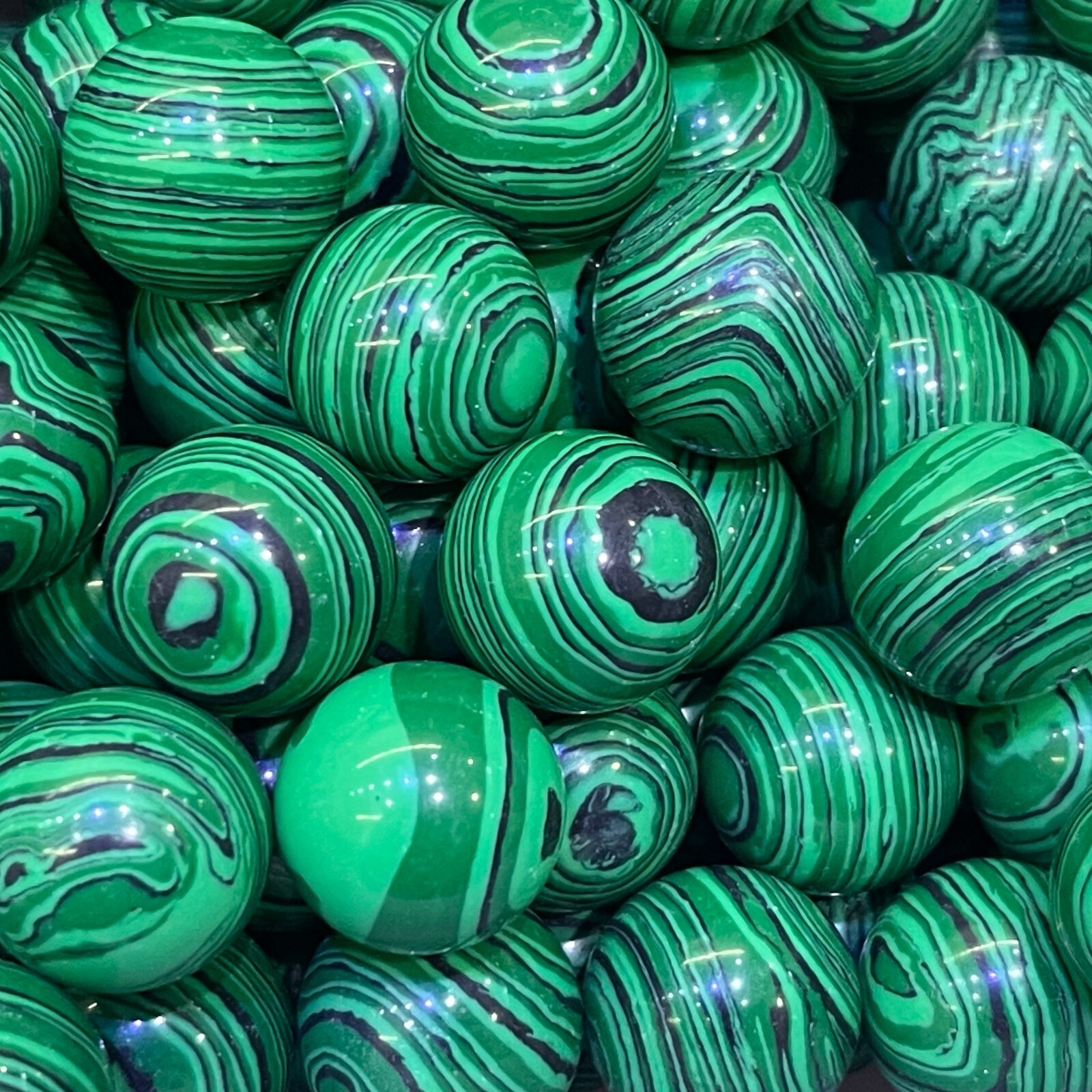 10pc Malachite quartz ball hand carved crystal 20mm sphere reiki healing