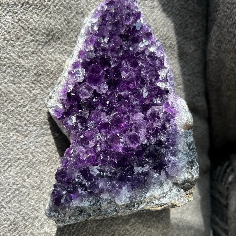 250G Natural Amethyst Raw Geode Cluster Purple Quartz Crystal Art Home Decor
