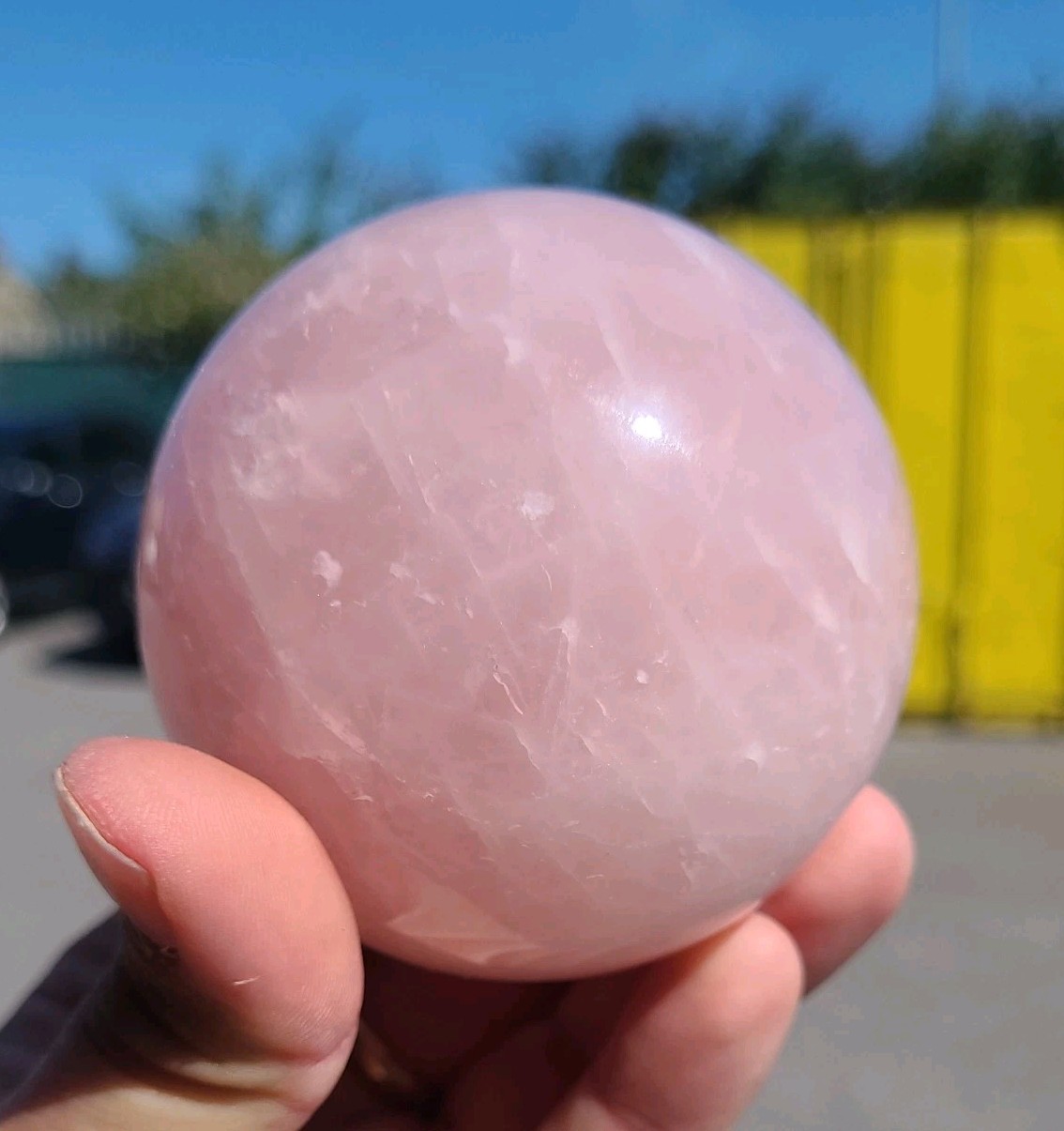 Rose Quartz Sphere 600g Crystal Ball Stunning 80mm New Healing