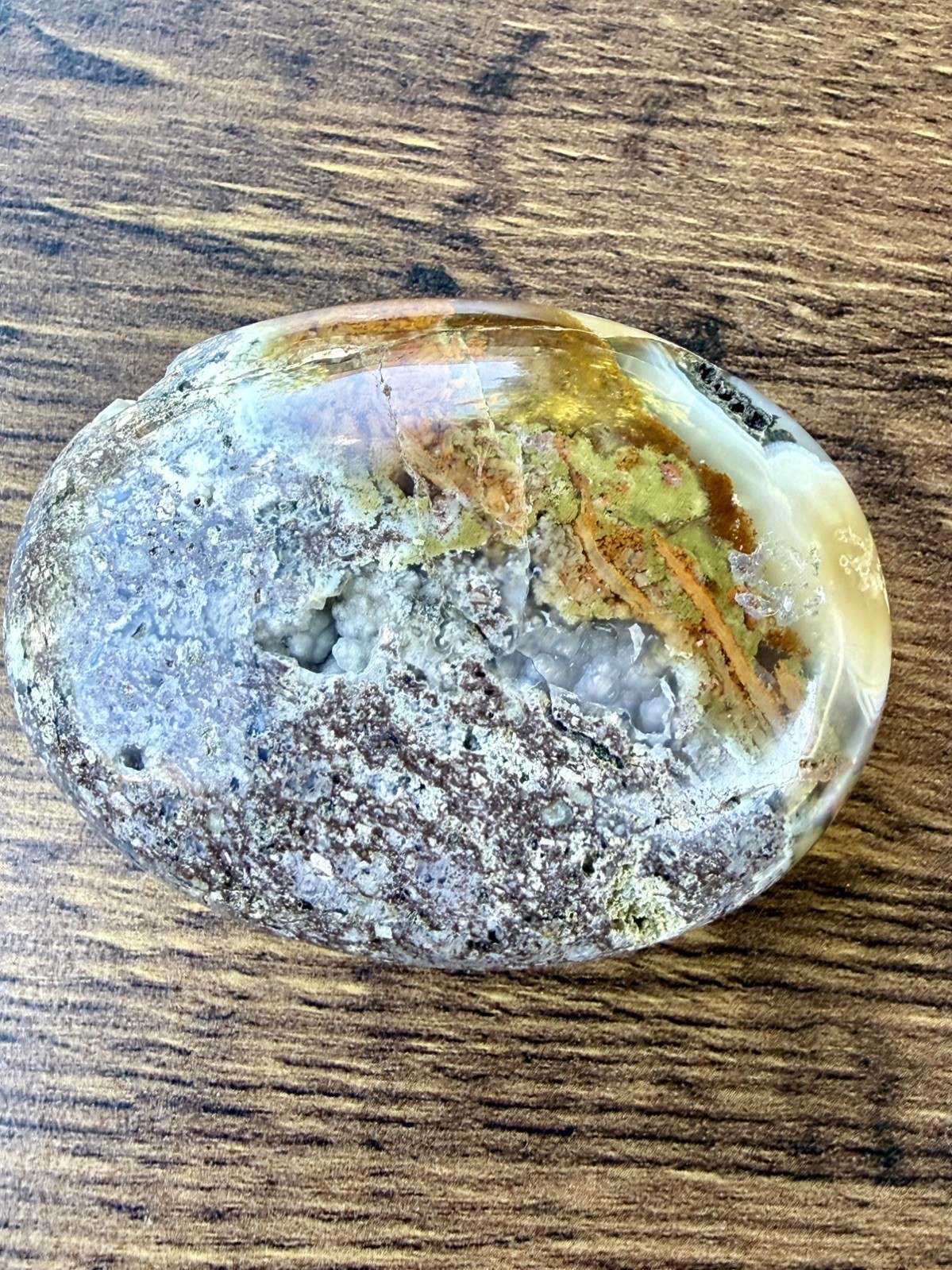 Authentic Scenic Moss Agate Crystal Palm Stone From Indonesia,Collector, gift