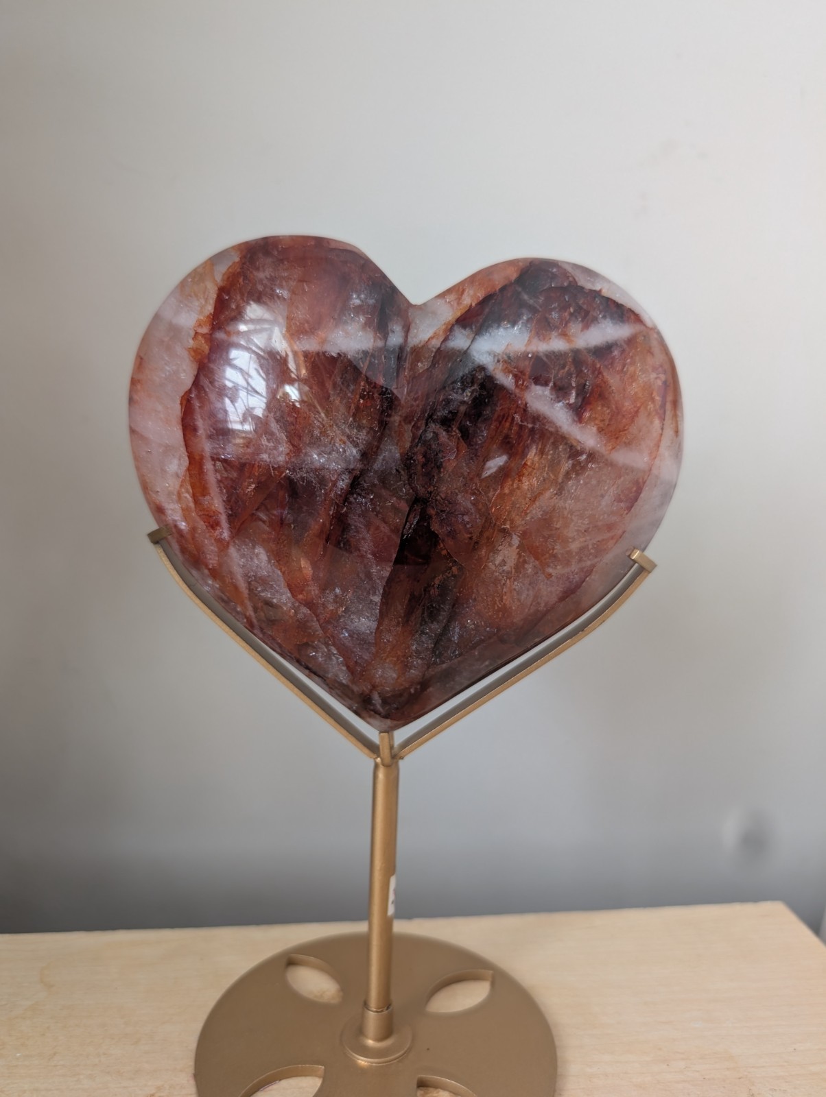 Fire Quartz Heart Carving Crystal Gemstone Large Big Point Chakra Reiki