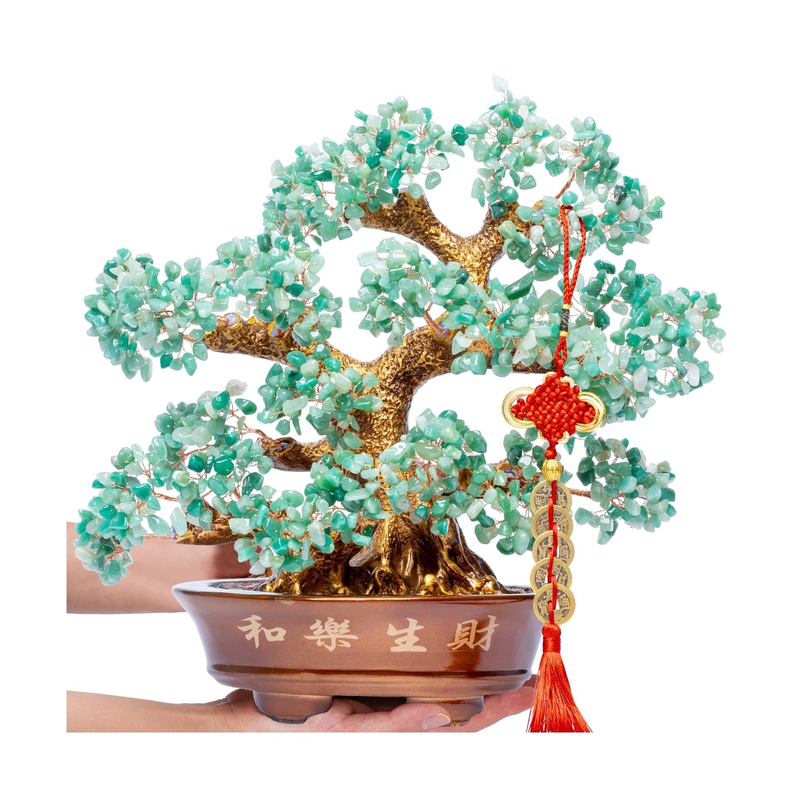 GEMBOURY Natural Aventurine (1,251 Gemstone Count) Chakra Crystal Tree with H…