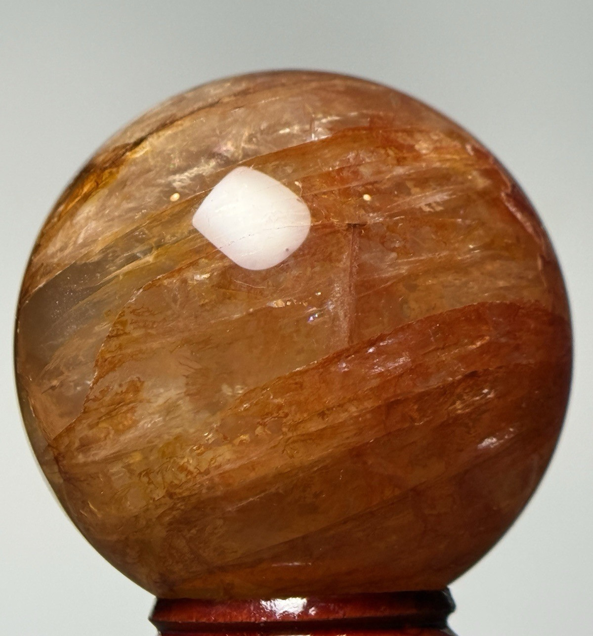 50mm FIRE QUARTZ SPHERE – Red Hematoid Crystal Ball Mineral Chakra Reiki Witch