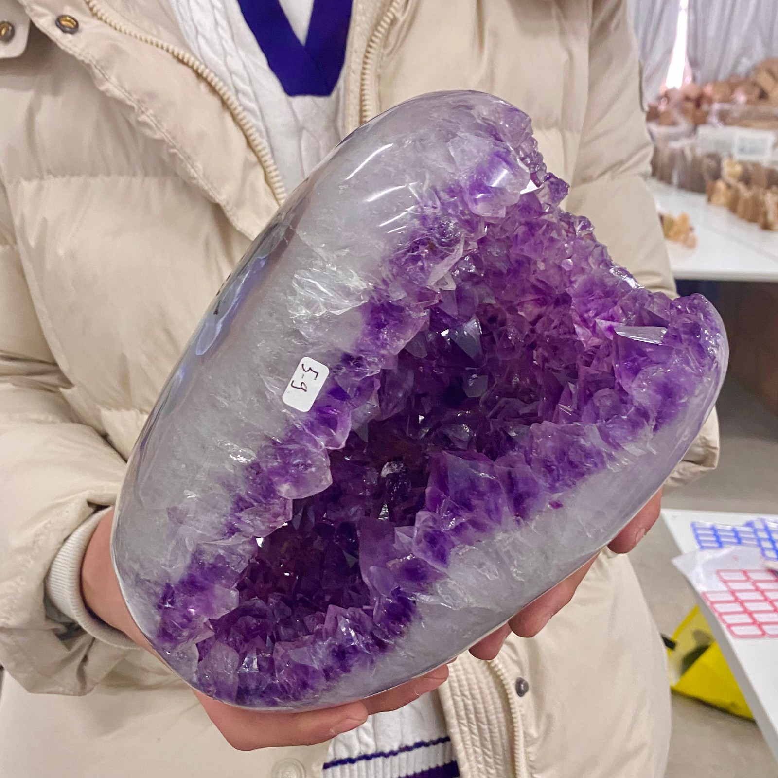 13LB Natural Amethyst geode quartz cluster crystal specimen energy healing