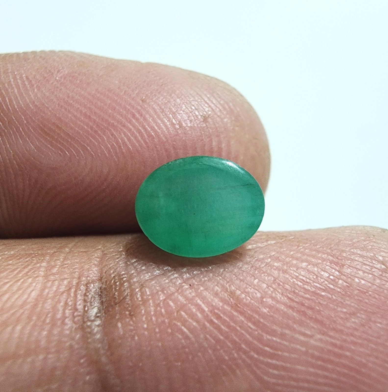 Glowing Zambian Emerald Cabochon Oval Shape 2.50 Crt Unique Green Loose Gemstone