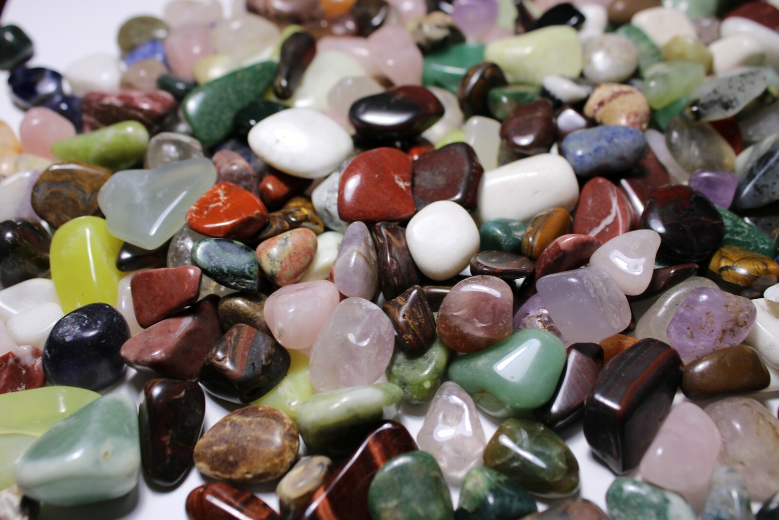 100-130 colorful Mixed Natural Assorted bulk tumbled Gem stone mix 1lb Lot