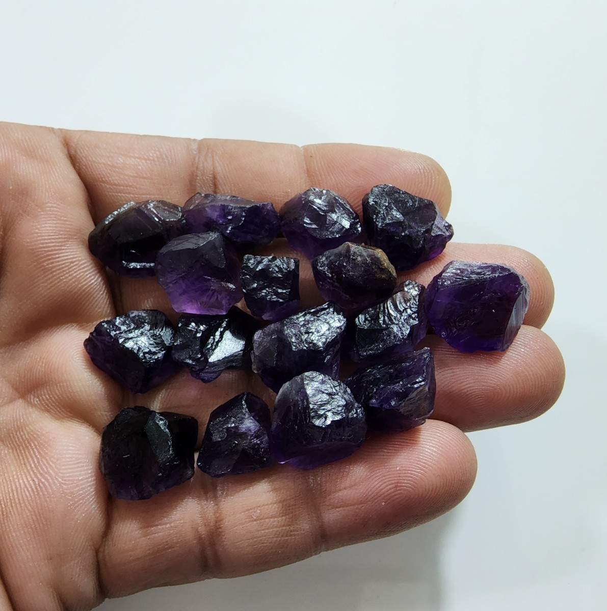 16 Pcs African Purple Amethyst Rough Gemstone Raw Size 14-17 MM Crystal Stones