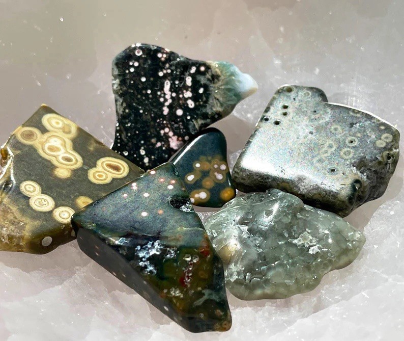 8th Vein Ocean Jasper Tumbles – Old Stock -Kabamby Ocean Jasper Rocks – lot Of 6