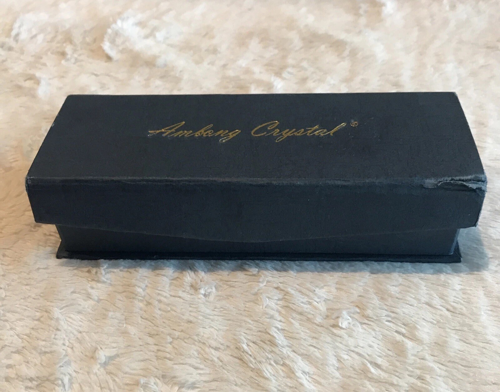 Amlong Optically Clear Crystal Triangle Bar Minimalist Original Box- Rare