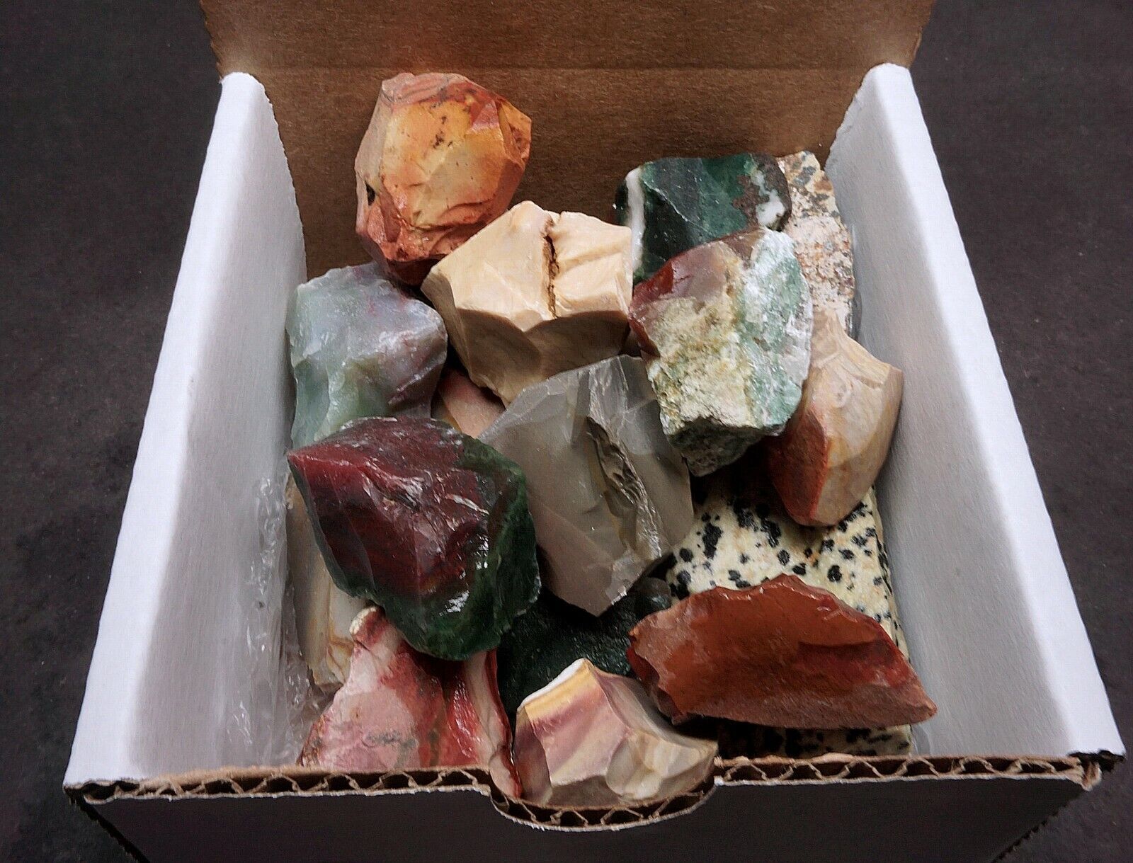 Jasper Mix 1 LB Dalmatian Fancy Polychrome & Zebra Jasper Natural Specimens