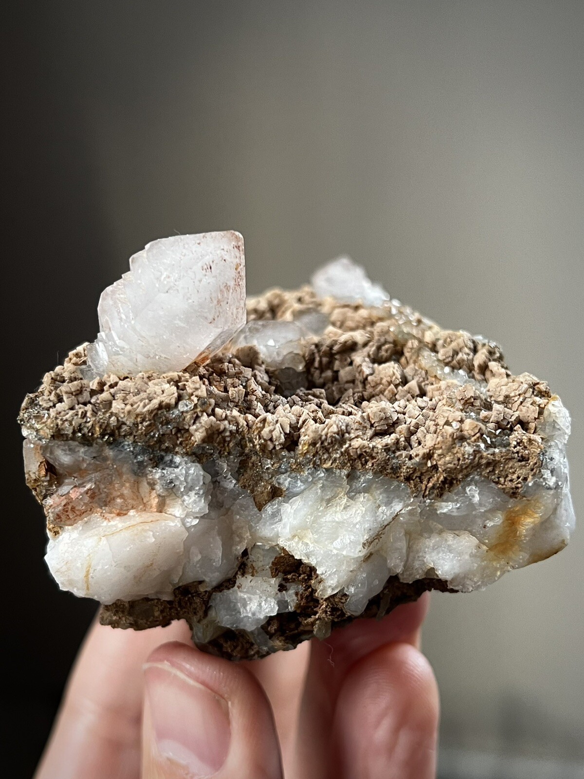 Rare Dolomite Quartz Crystal Scepter Quartz Dolomite On Quartz Specimen