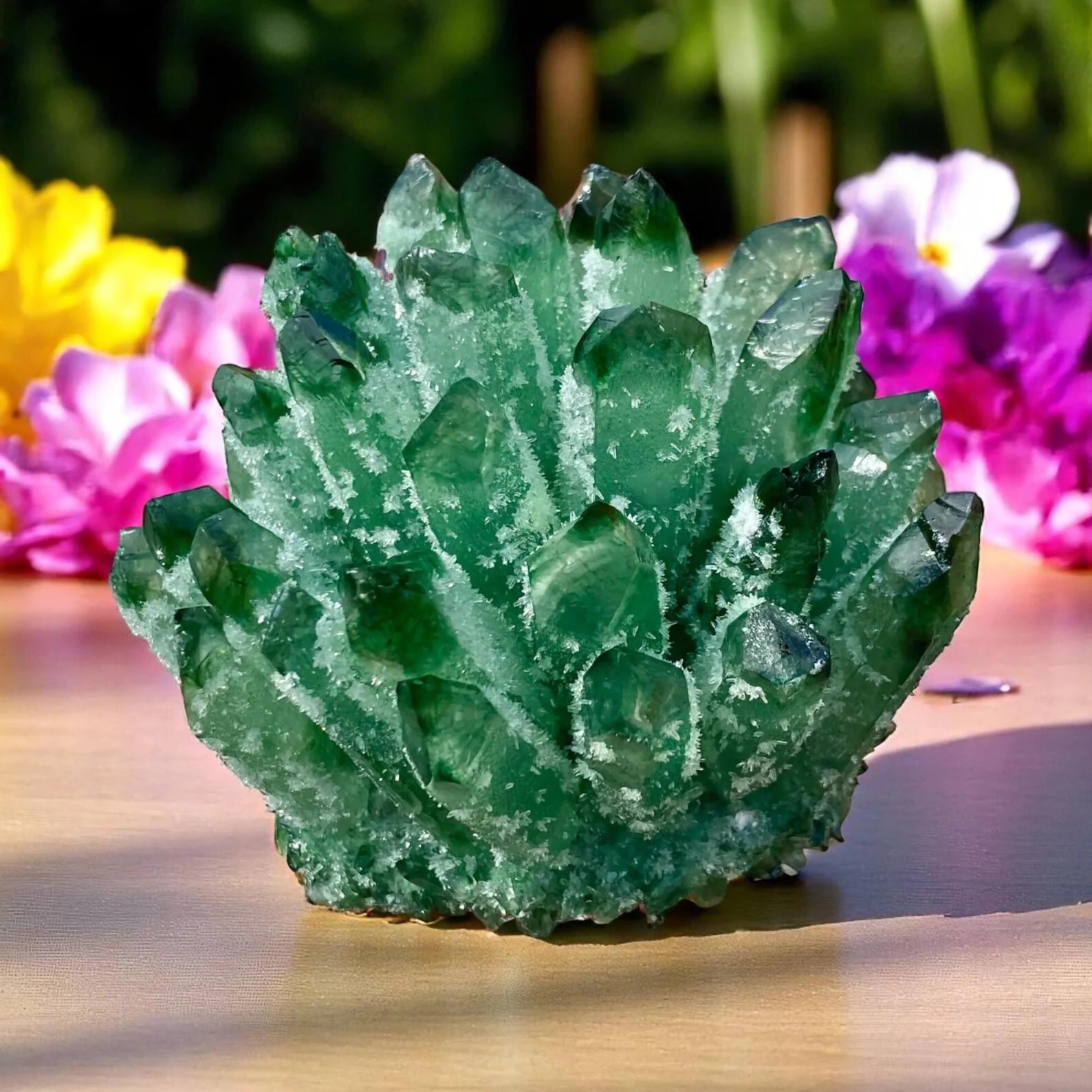 200-600G Large Rare New Find Green Phantom Quartz Crystal Healing Cluster Rocks