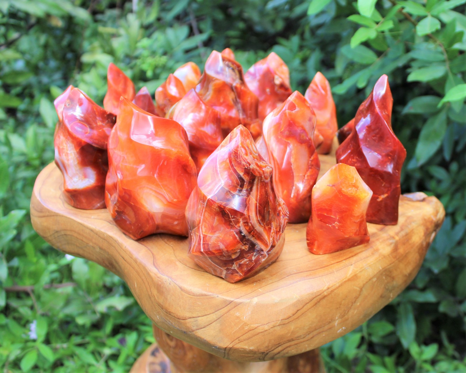 Carnelian Crystal Flame: Cut Base Free Standing, Display Specimen – Choose Size