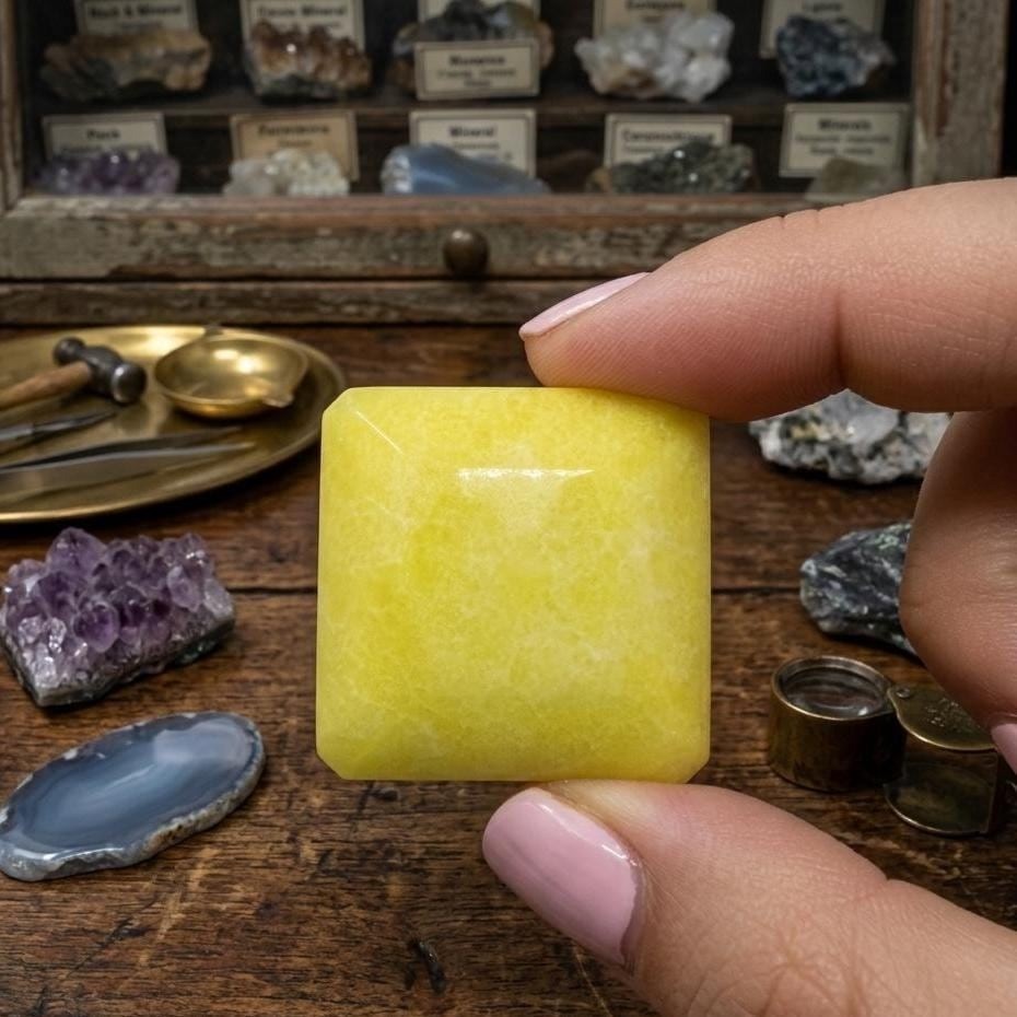 Natural Yellow Dyed Sapphire Raw Square Crystal 200-250 CT, Decorative Rough Gem